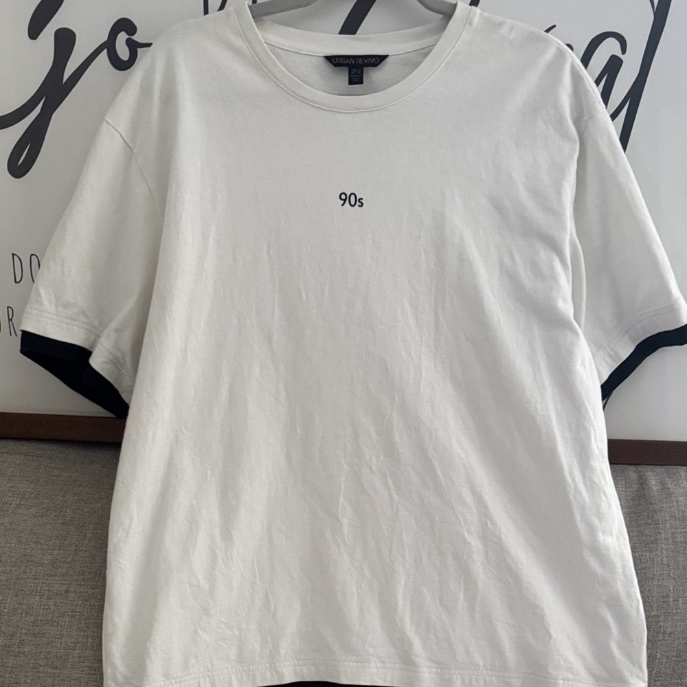 Classic White and Black Men's T-Shirt